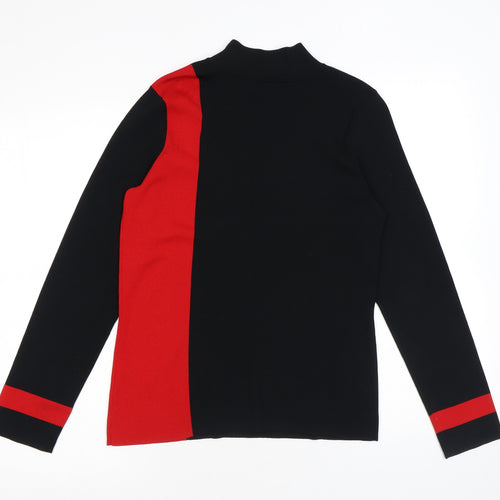 Liz Claiborne Womens Black Colourblock Viscose Pullover Sweatshirt Size S Zip