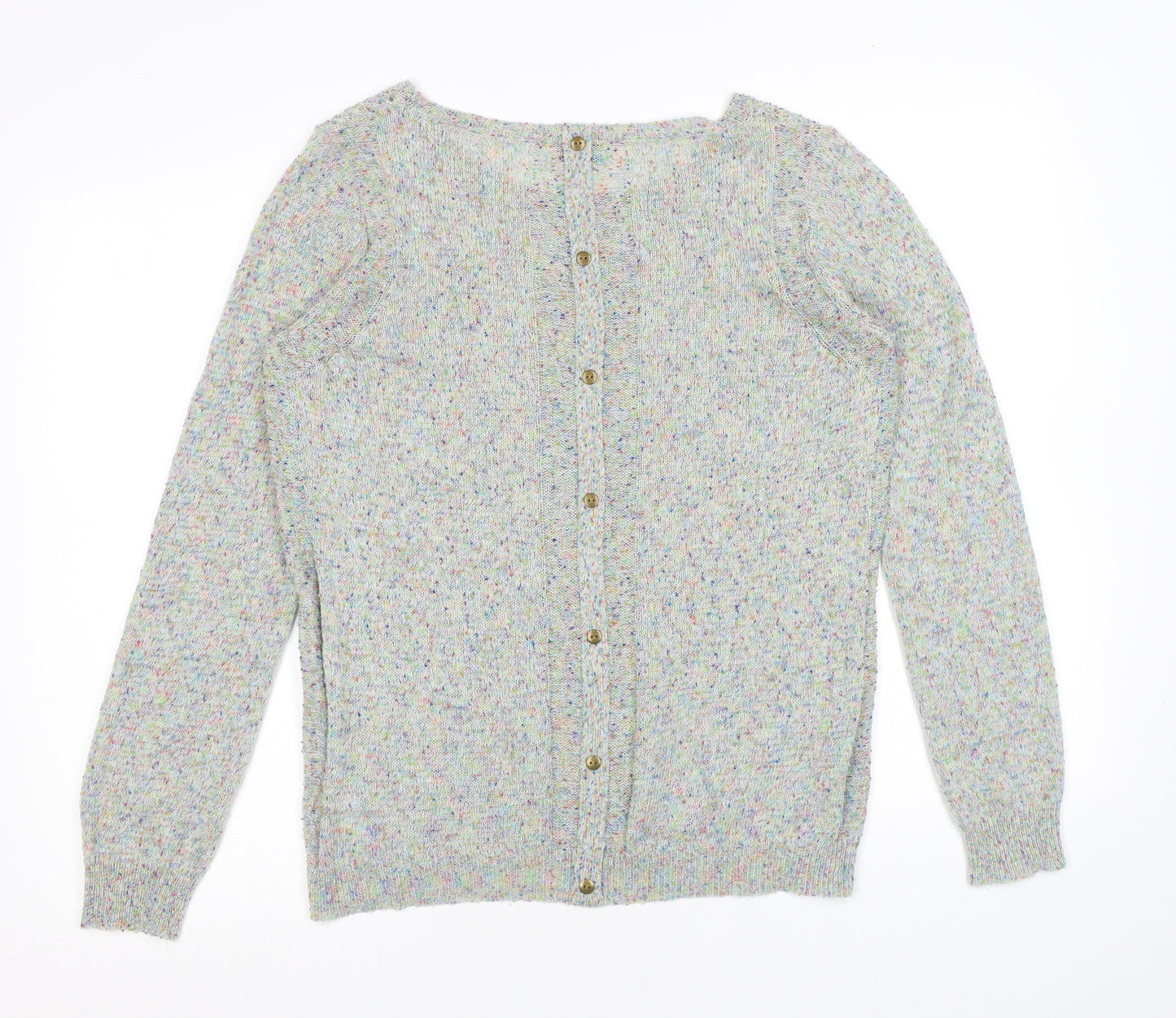 Marks and Spencer Womens Grey Round Neck Polyester Pullover Jumper Size 16
