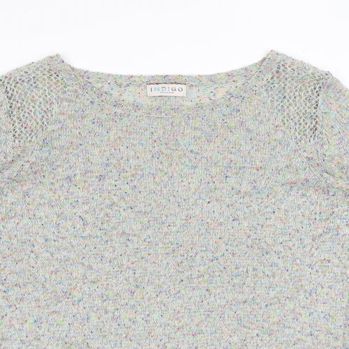 Marks and Spencer Womens Grey Round Neck Polyester Pullover Jumper Size 16