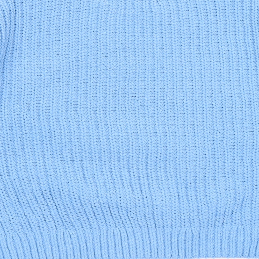 H&M Girls Blue Round Neck Polyester Pullover Jumper Size 6-7 Years Pullover - 6-8 Years