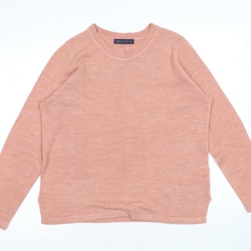 Marks and Spencer Womens Pink Round Neck Acrylic Pullover Jumper Size 12