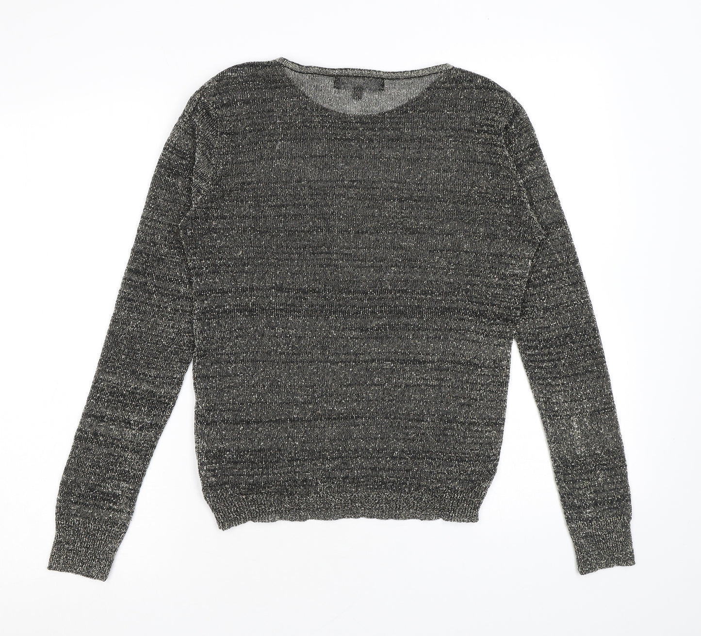 Limited Collection Womens Grey Round Neck Acrylic Pullover Jumper Size 12