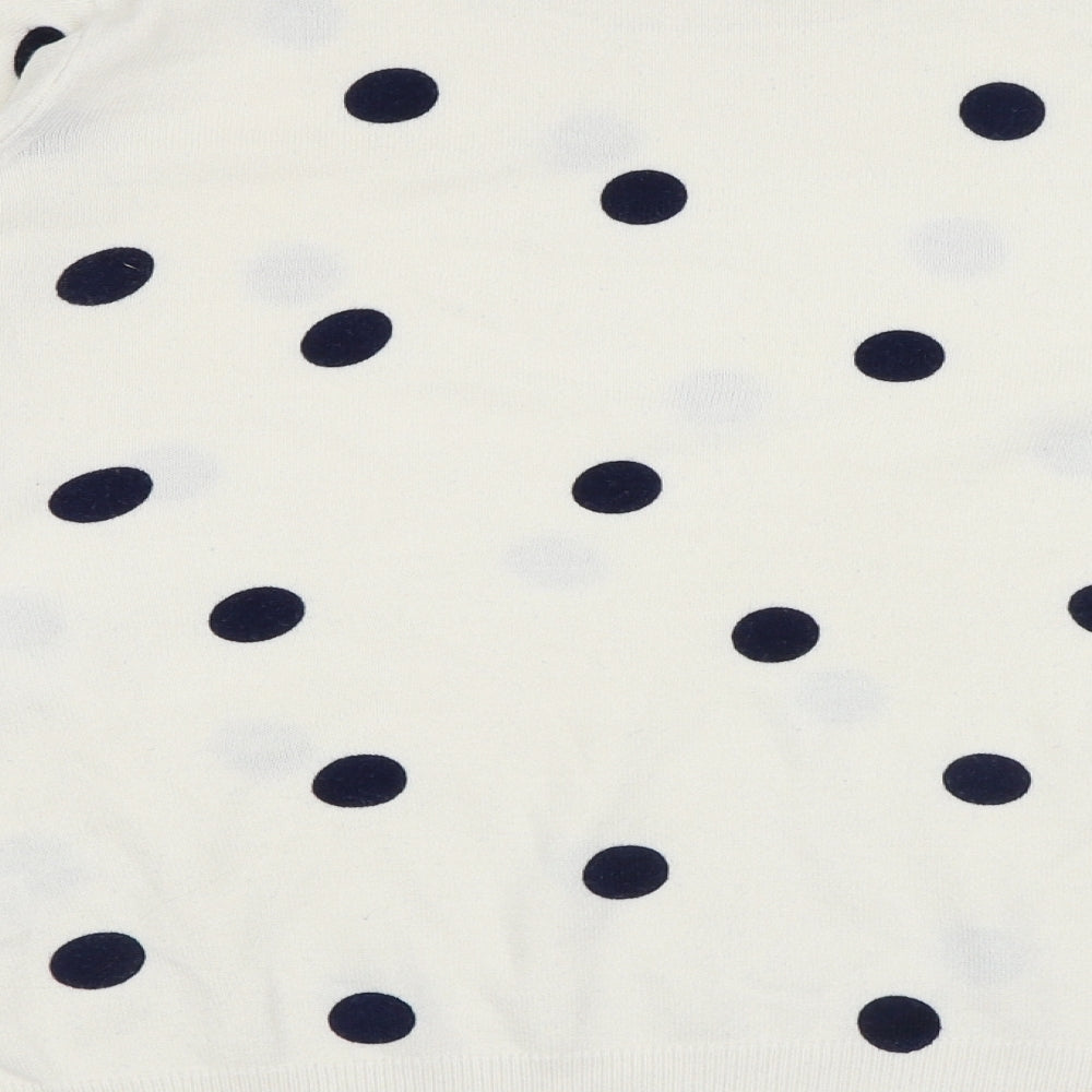 Marks and Spencer Womens Ivory Round Neck Polka Dot Acrylic Pullover Jumper Size 16