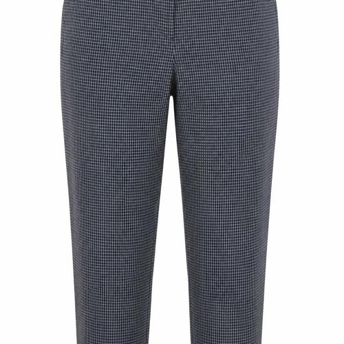 Marks and Spencer Womens Blue Plaid Polyester Trousers Size 12 L24 in Regular Zip