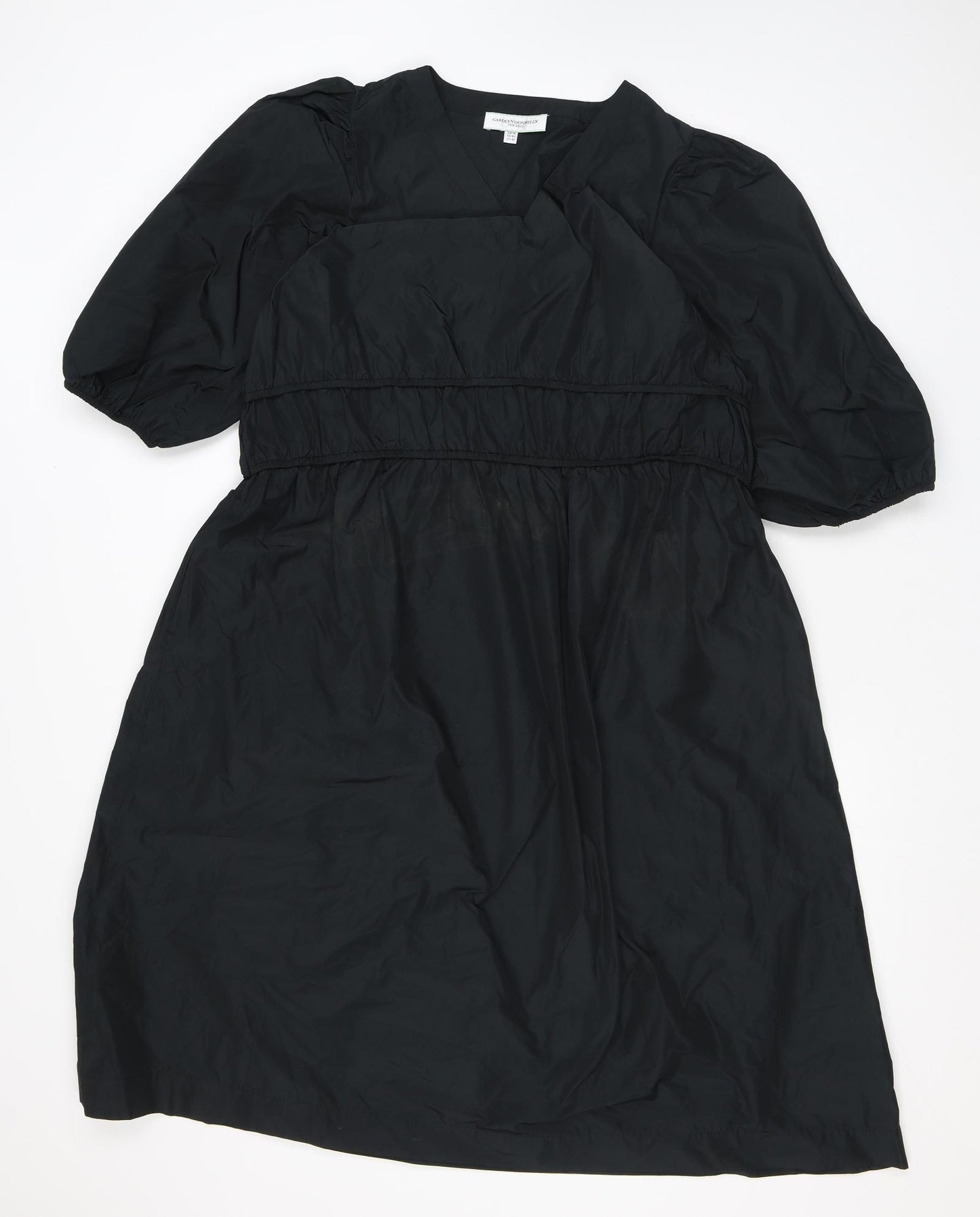Carolyn Donnelly Womens Black Polyester A-Line Size 14 Round Neck Pullover