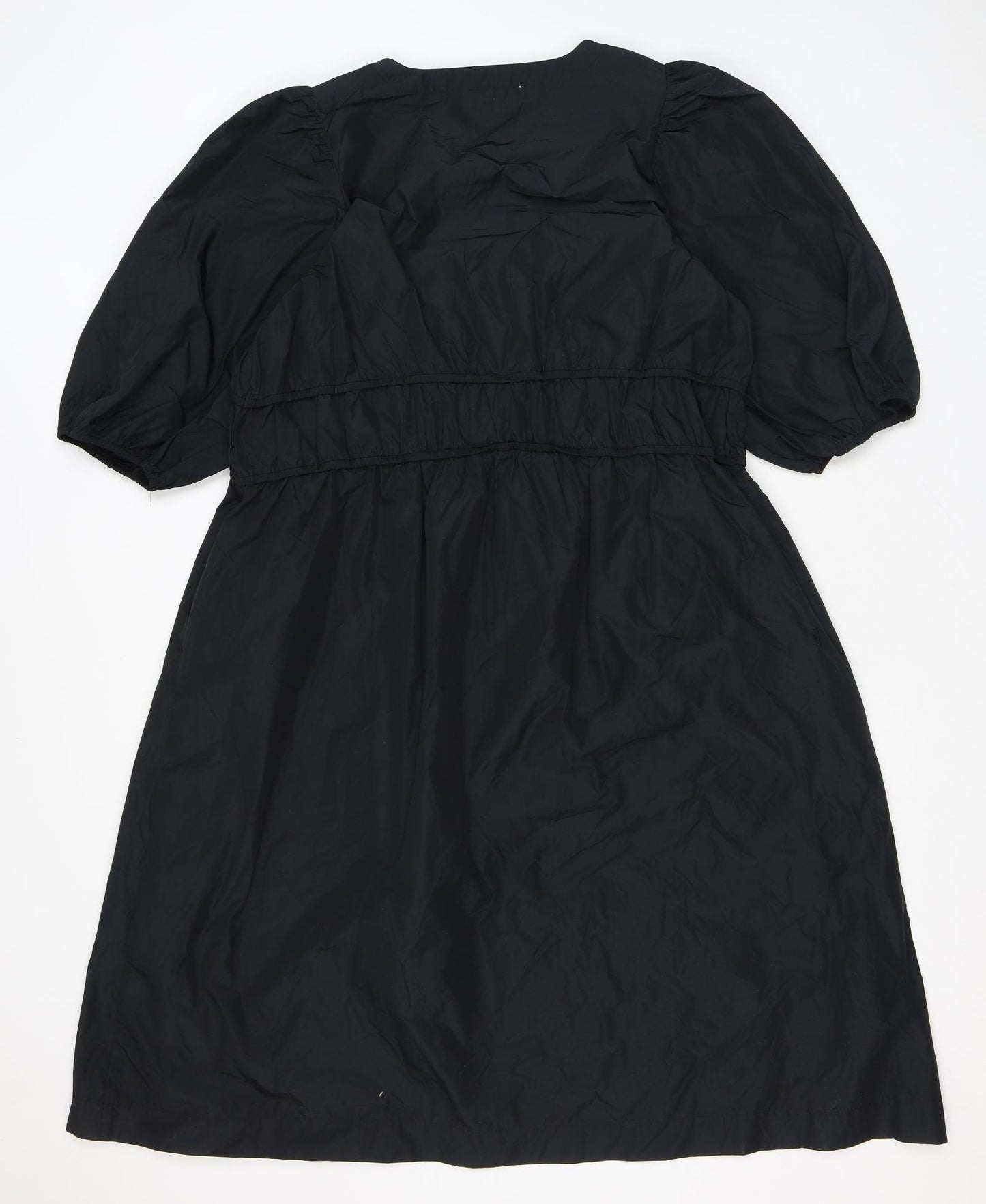Carolyn Donnelly Womens Black Polyester A-Line Size 14 Round Neck Pullover