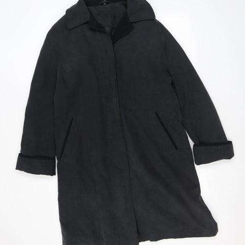 Klass Womens Black Pea Coat Coat Size 12 Button