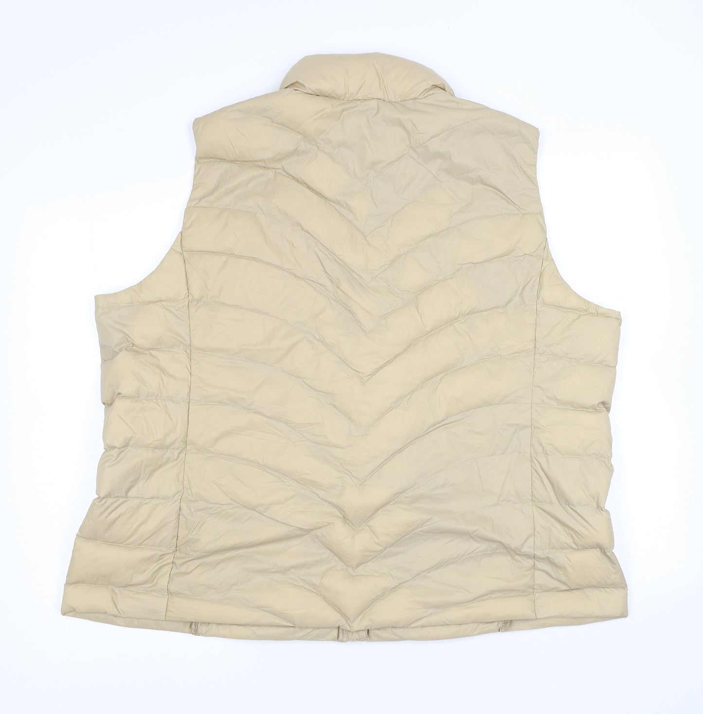 Marks and Spencer Womens Beige Gilet Jacket Size 22 Zip