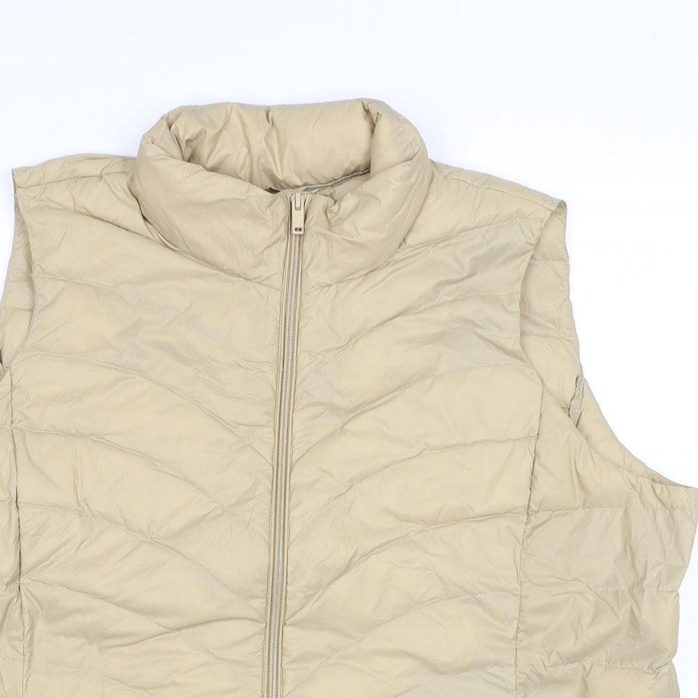 Marks and Spencer Womens Beige Gilet Jacket Size 22 Zip