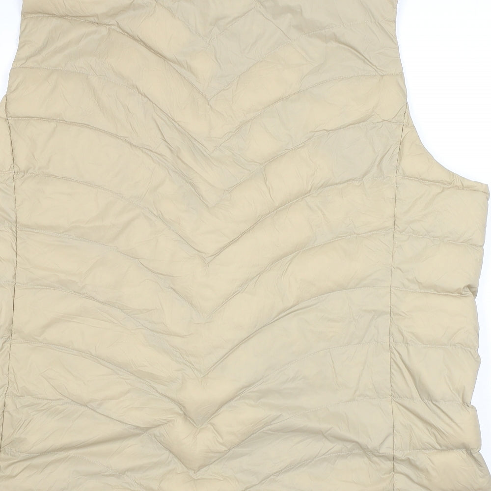 Marks and Spencer Womens Beige Gilet Jacket Size 22 Zip