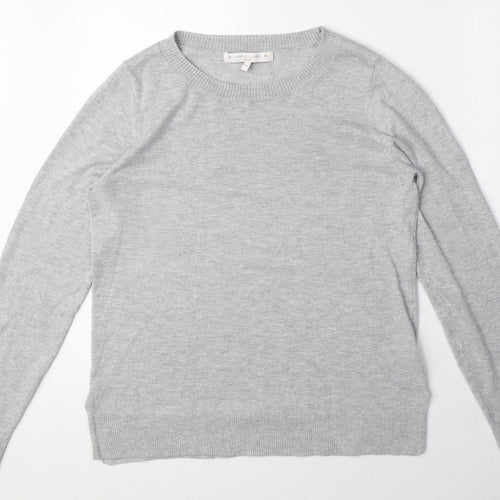 NEXT Womens Grey Round Neck Polyester Pullover Jumper Size 10