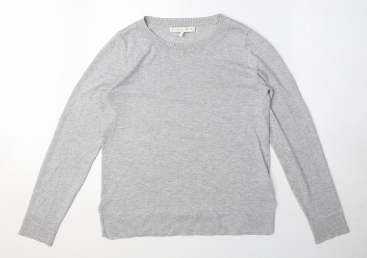 NEXT Womens Grey Round Neck Polyester Pullover Jumper Size 10