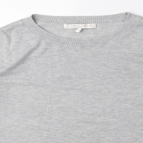 NEXT Womens Grey Round Neck Polyester Pullover Jumper Size 10