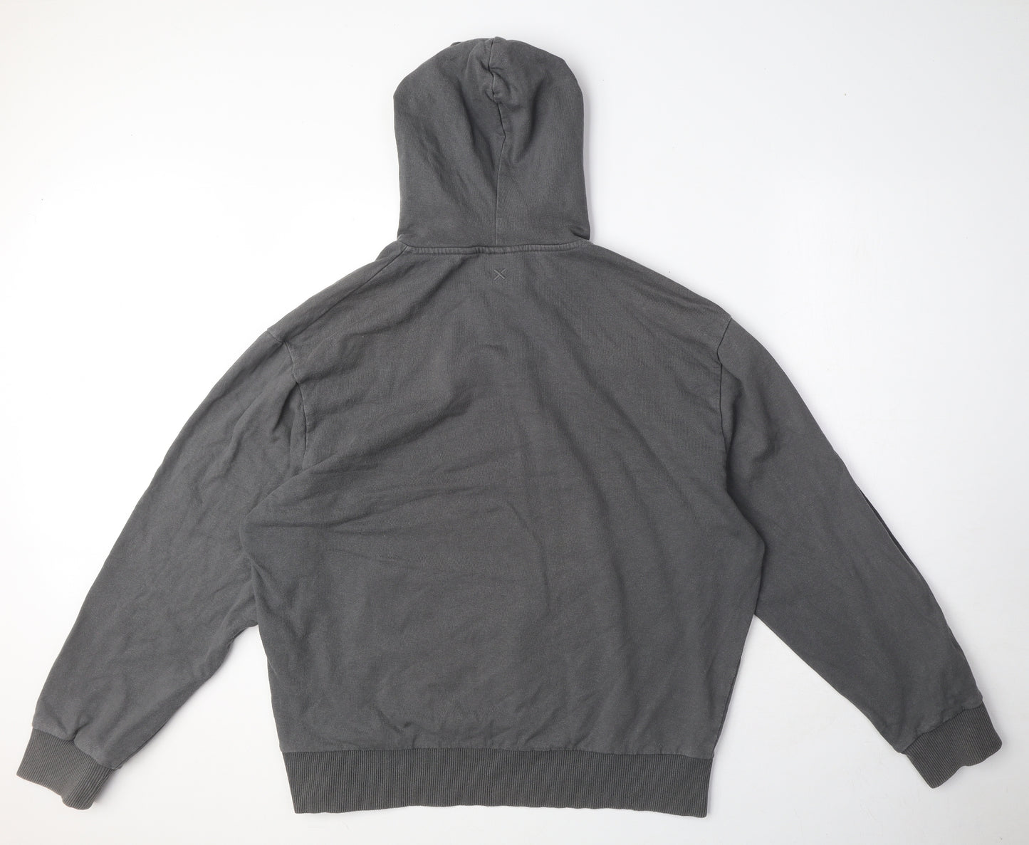COLLUSION Mens Grey Cotton Pullover Hoodie Size M - Pocket