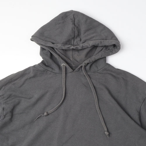 COLLUSION Mens Grey Cotton Pullover Hoodie Size M - Pocket