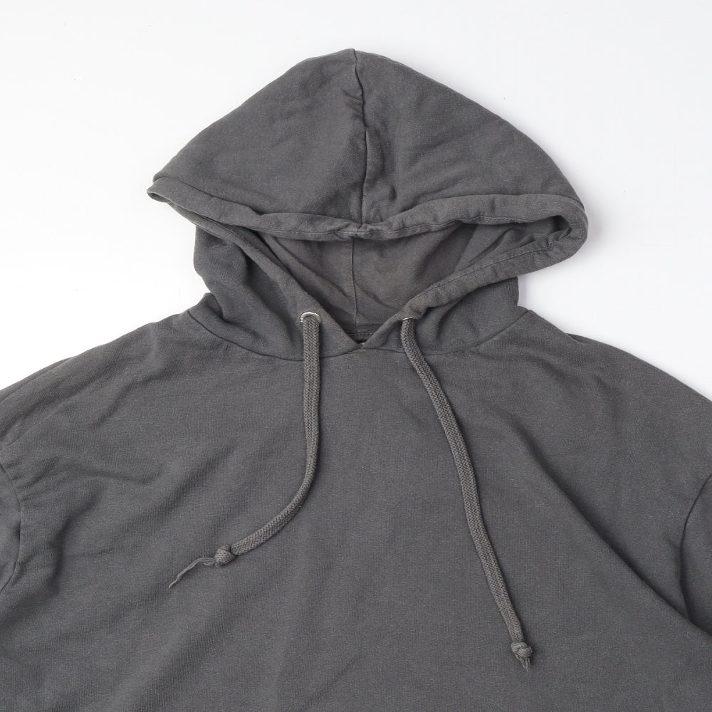 COLLUSION Mens Grey Cotton Pullover Hoodie Size M - Pocket