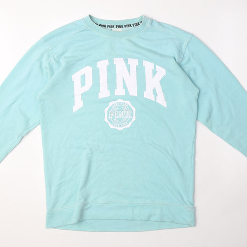 PINK Womens Blue Cotton Pullover Sweatshirt Size XS Pullover