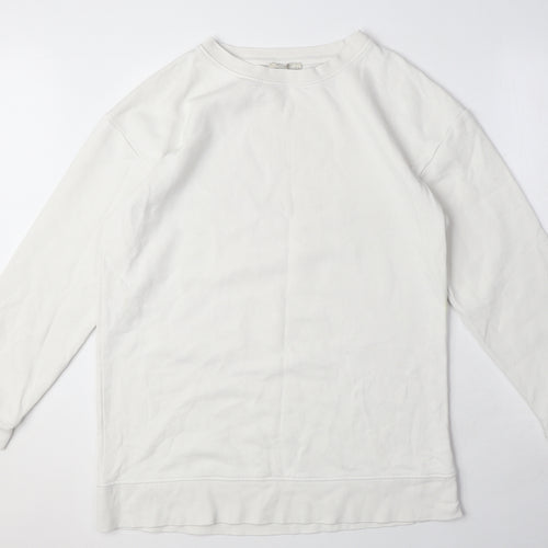 Zara Womens White Polyester Pullover Sweatshirt Size S Pullover