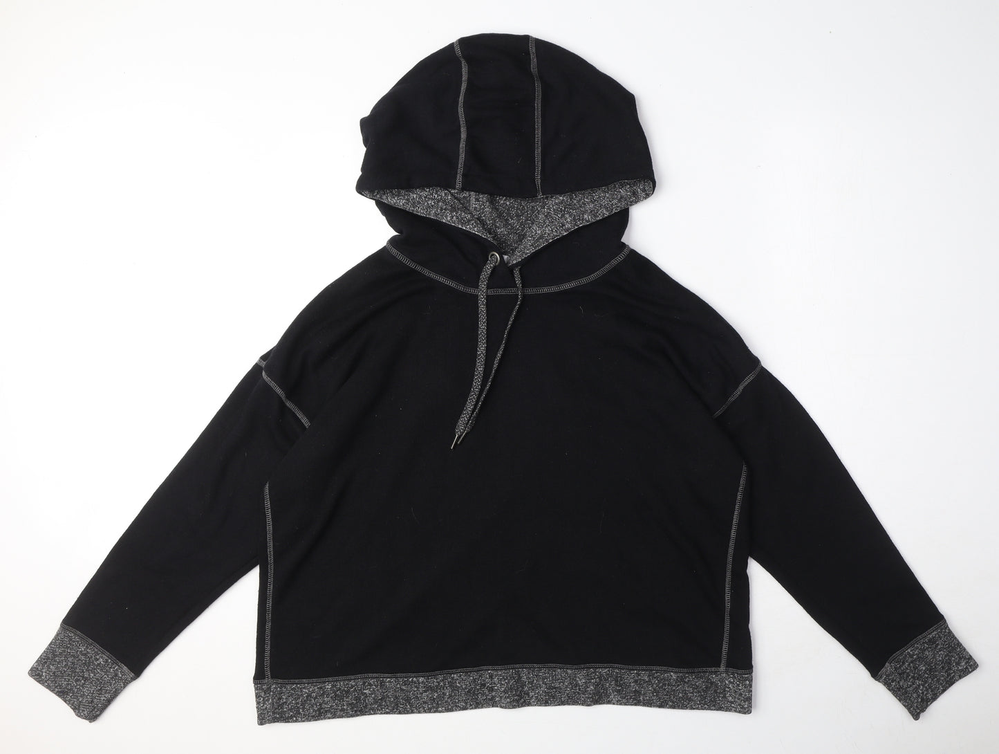 Souluxe Womens Black Polyester Pullover Hoodie Size L Pullover - Open Back