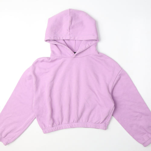 Zara Womens Purple Cotton Pullover Hoodie Size M Pullover