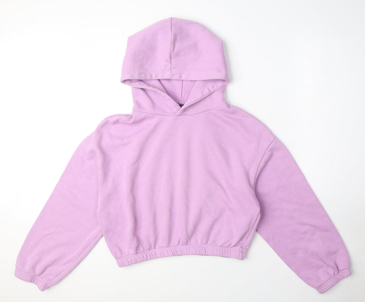 Zara Womens Purple Cotton Pullover Hoodie Size M Pullover