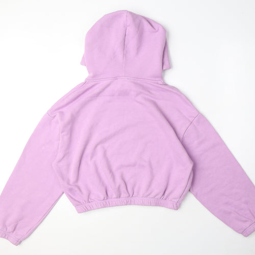 Zara Womens Purple Cotton Pullover Hoodie Size M Pullover