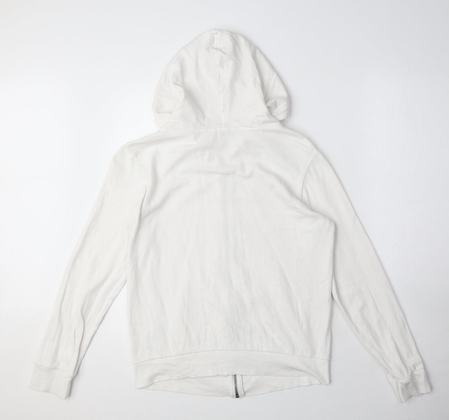 NEXT Womens White 100% Cotton Full Zip Hoodie Size 10 Zip