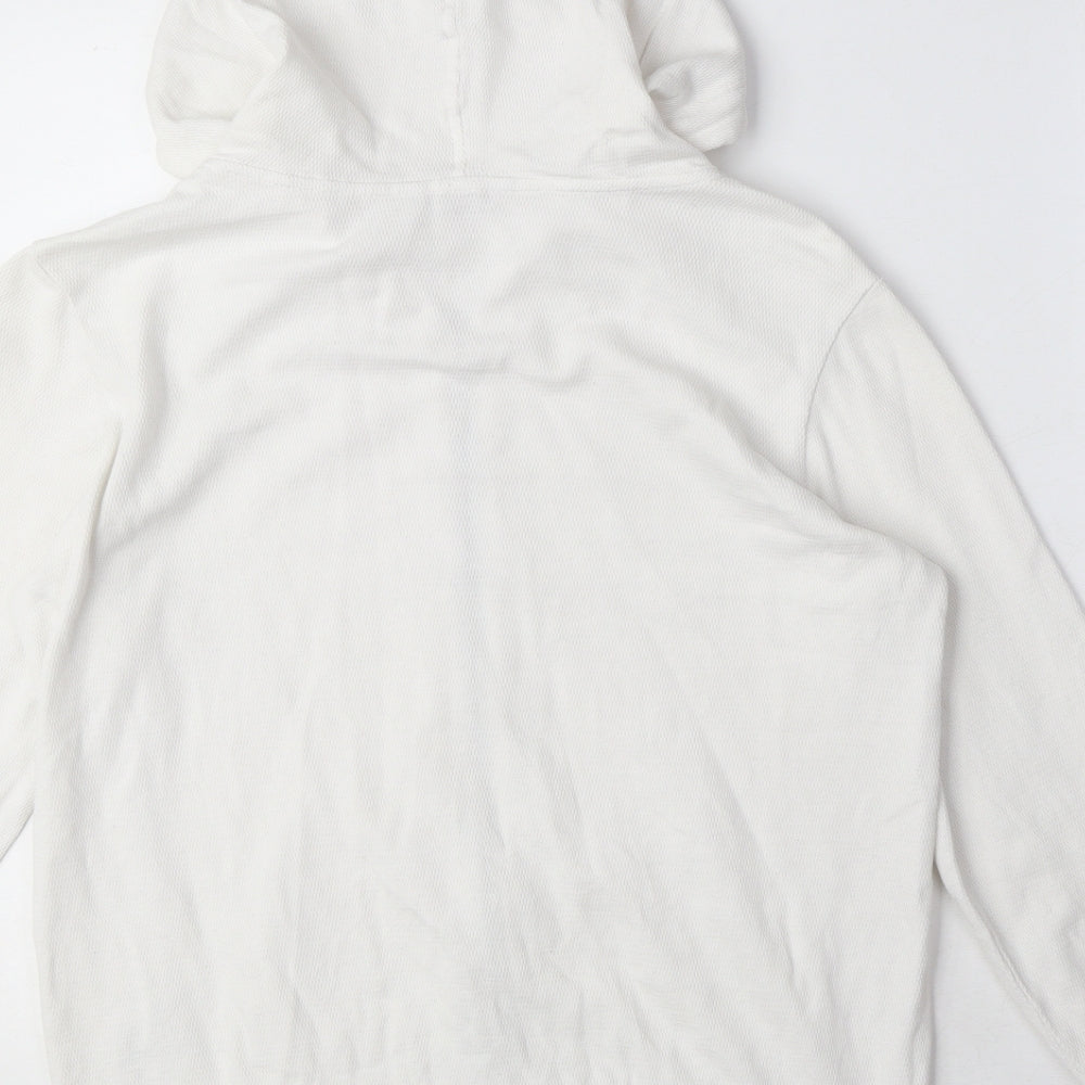 NEXT Womens White 100% Cotton Full Zip Hoodie Size 10 Zip