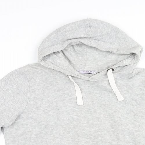 Avenue Womens Grey Cotton Pullover Hoodie Size 8 Pullover
