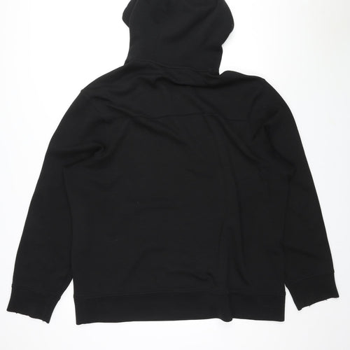 American Eagle Outfitters Mens Black Polyester Pullover Hoodie Size 3XL - Logo, Pocket, Drawstring