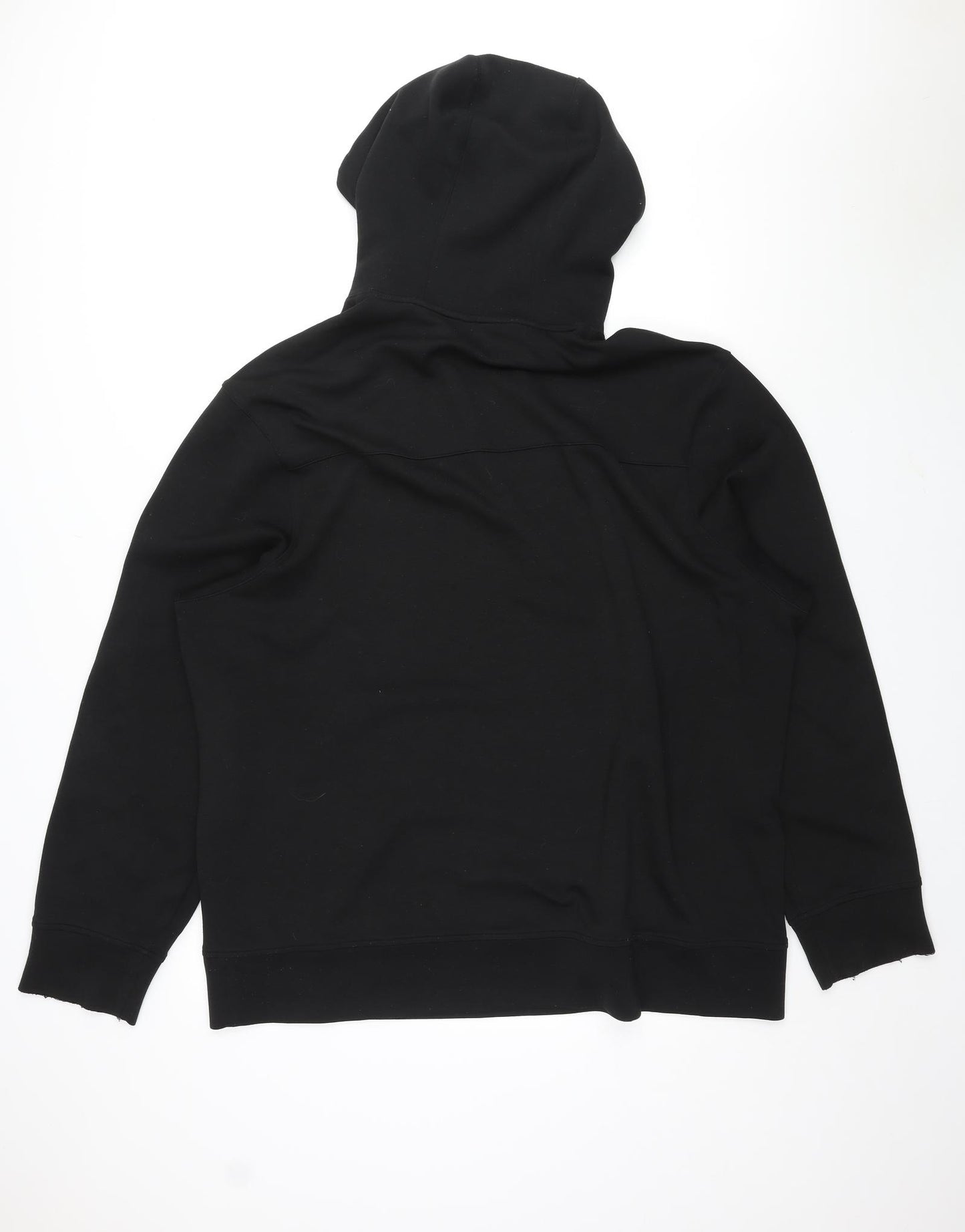American Eagle Outfitters Mens Black Polyester Pullover Hoodie Size 3XL - Logo, Pocket, Drawstring