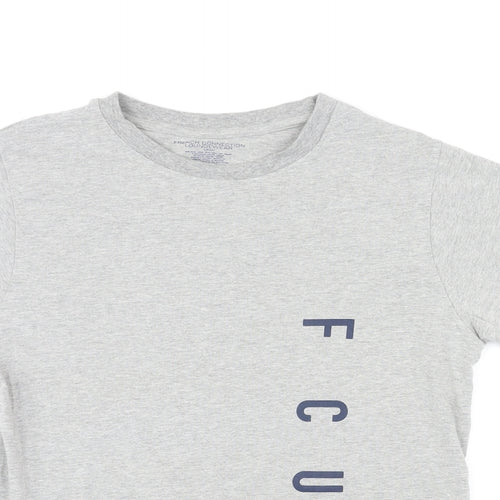 French Connection Mens Grey Cotton T-Shirt Size S Round Neck