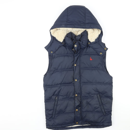 Jack Wills Mens Blue Gilet Coat Size S Zip