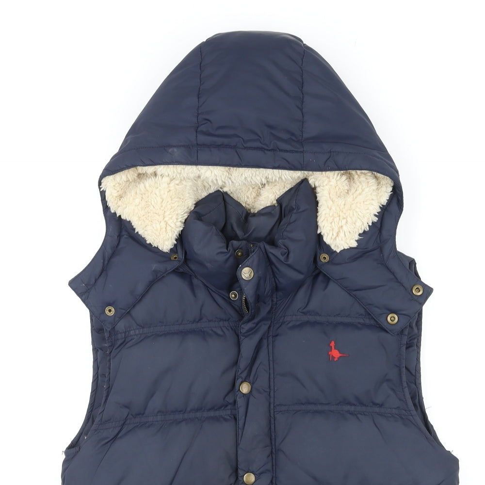 Jack Wills Mens Blue Gilet Coat Size S Zip