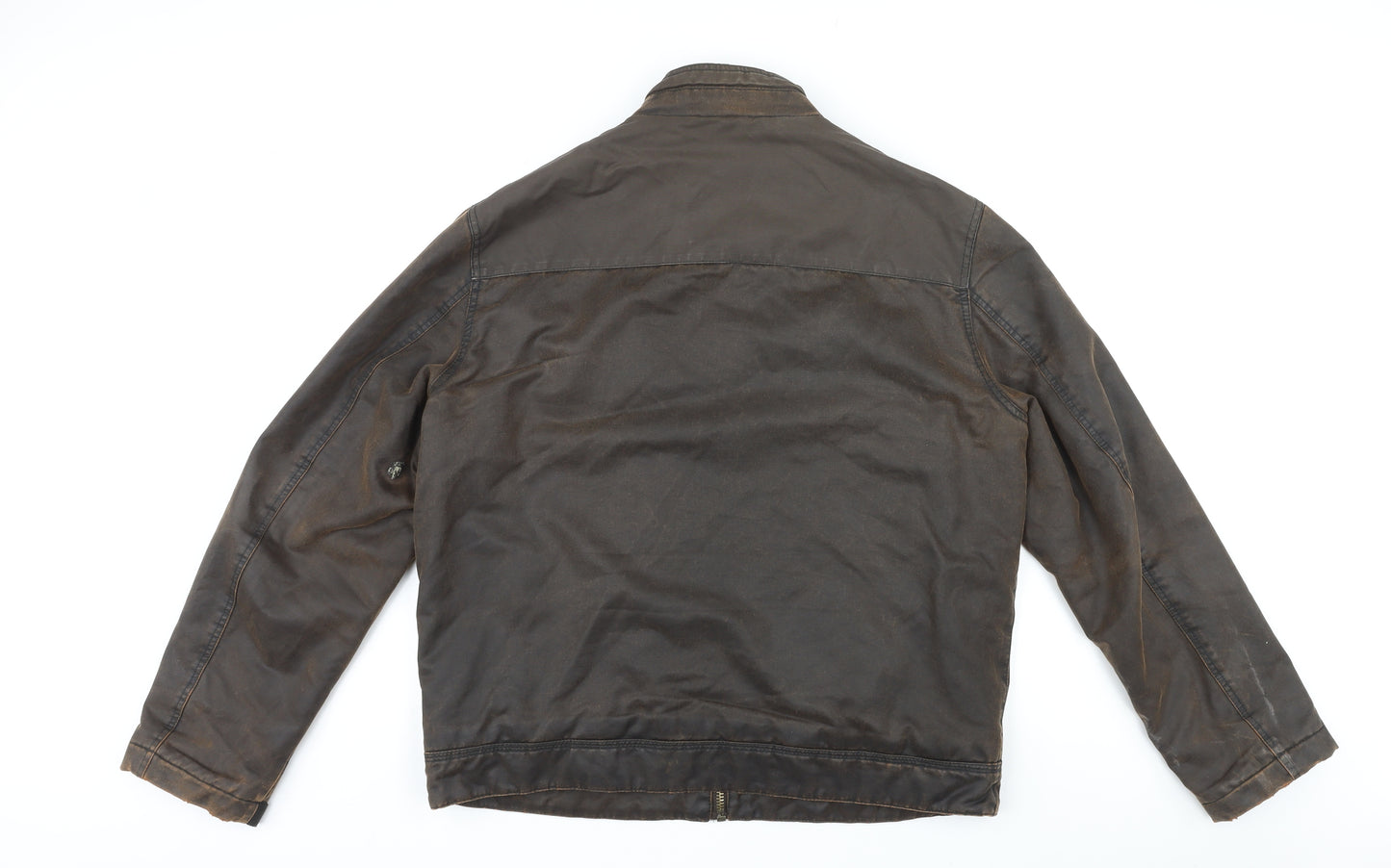 North Coast Mens Brown Biker Jacket Size L Zip