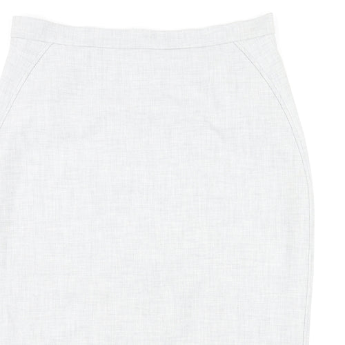 LK Bennet Womens Grey Polyester Straight & Pencil Skirt Size 16 Zip