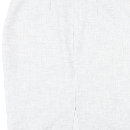 LK Bennet Womens Grey Polyester Straight & Pencil Skirt Size 16 Zip