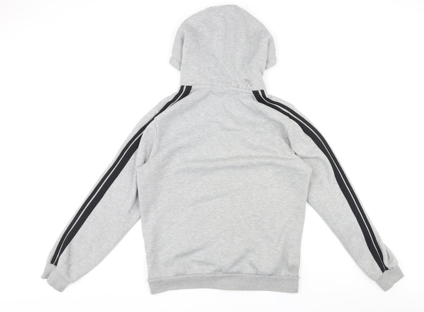 Lonsdale Mens Grey Polyester Full Zip Hoodie Size M - Logo, Pocket, Drawstring