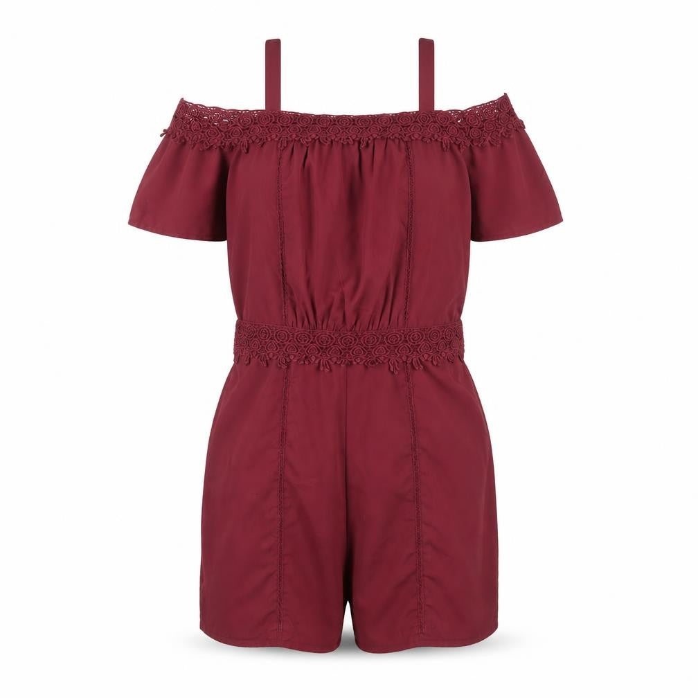 New Look Girls Red Polyester Playsuit One-Piece Size 14 Years L3 in Zip