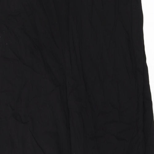 Divided by H&M Womens Black Herringbone Viscose Trousers Size 12 L29 in Regular