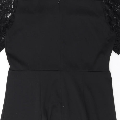 Oasis Womens Black Polyester Mini Size XL Round Neck Zip