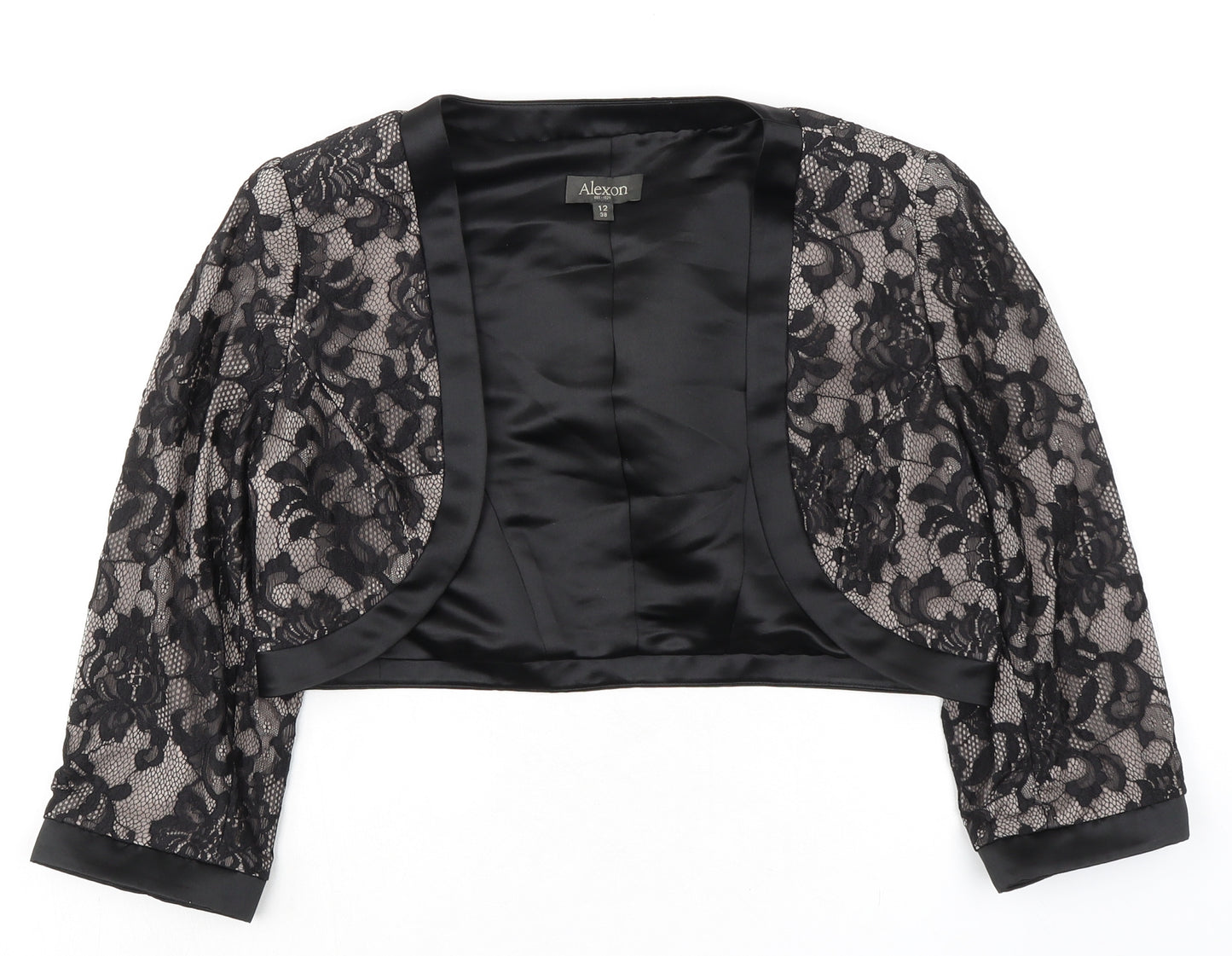 Alexon Womens Black Floral Jacket Blazer Size 12