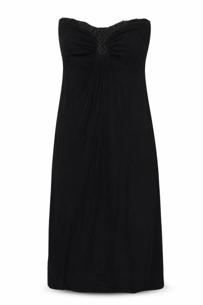 Front view of Next women’s black viscose a-line, size UK 18, sweetheart pullover
