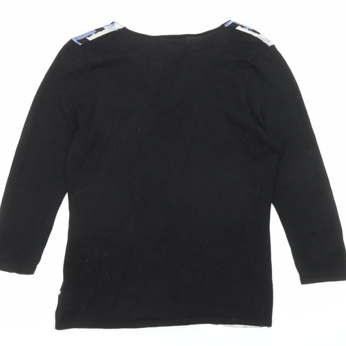 Paraphrase Womens Multicoloured V-Neck Geometric Wool Pullover Jumper Size 12