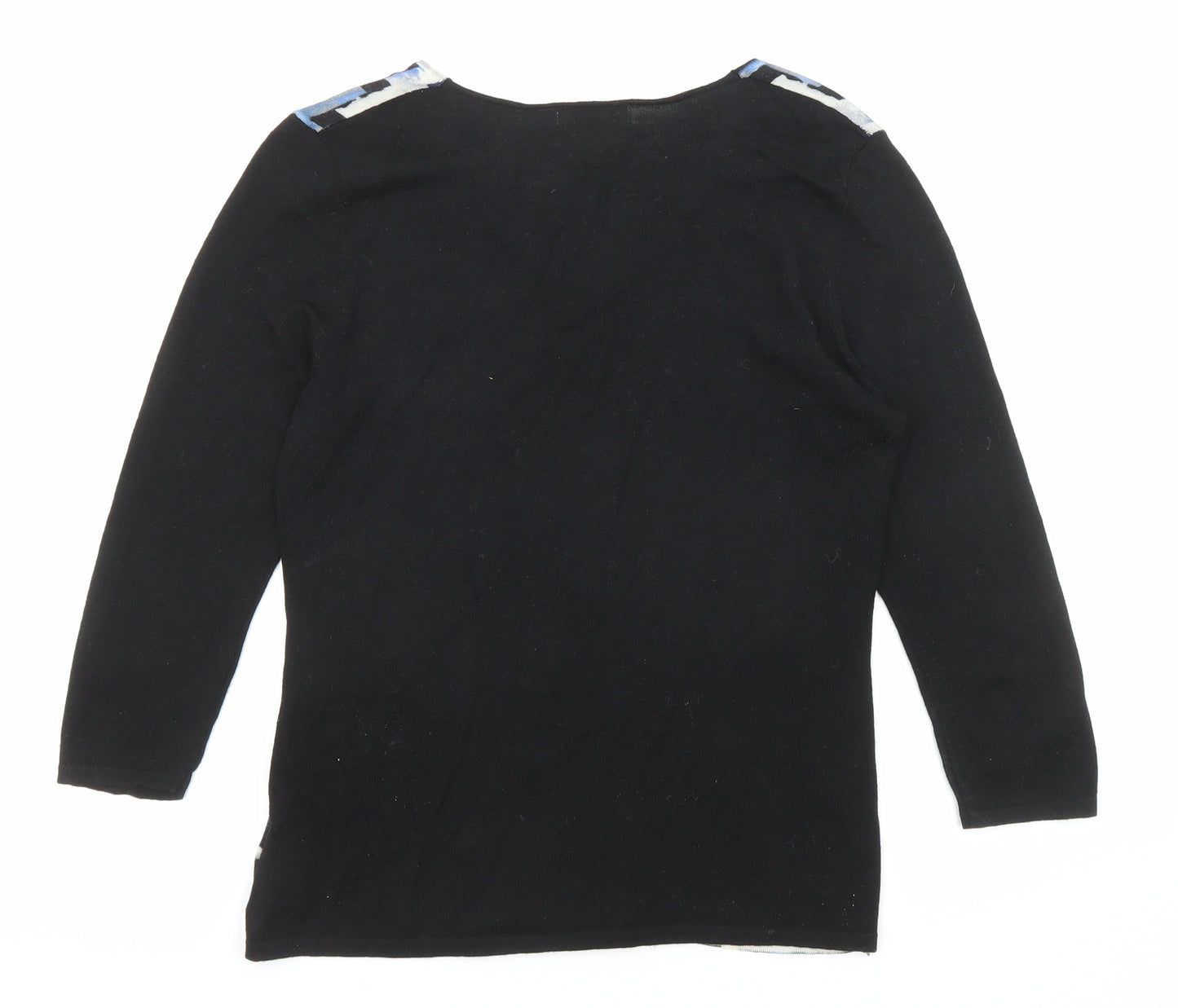 Paraphrase Womens Multicoloured V-Neck Geometric Wool Pullover Jumper Size 12