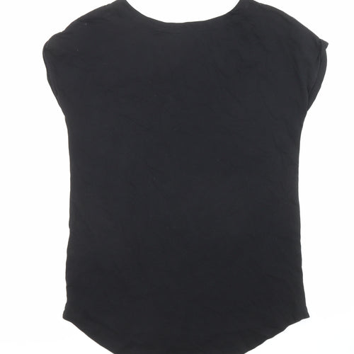 NEXT Womens Black Cotton Basic T-Shirt Size 8 Round Neck - Kellogg's, Frosties