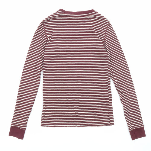 Cooperative Womens Purple Striped Cotton Basic T-Shirt Size XS Round Neck