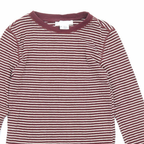 Cooperative Womens Purple Striped Cotton Basic T-Shirt Size XS Round Neck