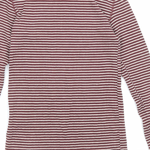 Cooperative Womens Purple Striped Cotton Basic T-Shirt Size XS Round Neck