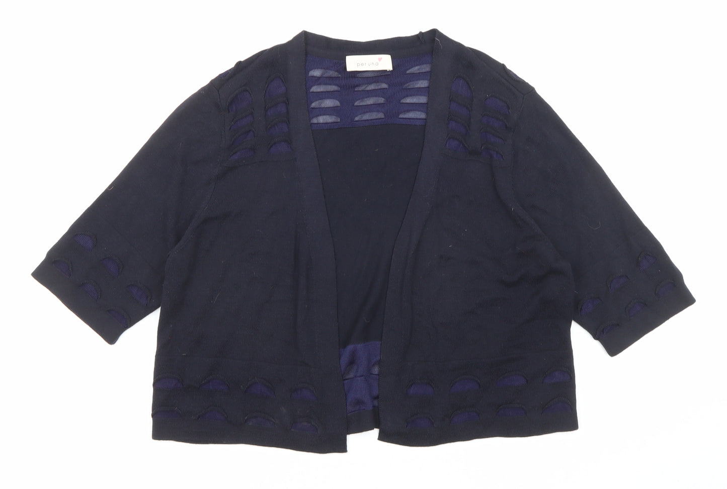 Marks and Spencer Womens Blue V-Neck Viscose Cardigan Jumper Size 14